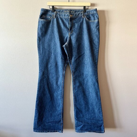 Women's Plus 14 Michael Kors Y2K Dark Wash Selma Flare Denim Jeans Flare - Picture 2 of 7